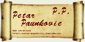 Petar Paunković vizit kartica